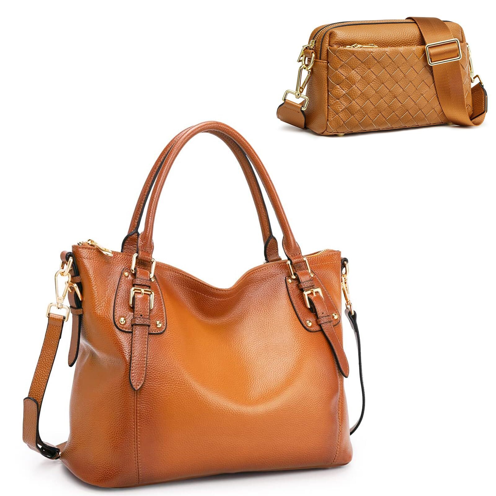 3126 Leather Purses And Handbags Bundle With Small Woven Crossbody Bags